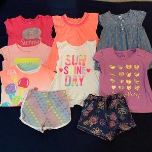 Lot of Toddler 7 shirts and 2 shorts Size 4T